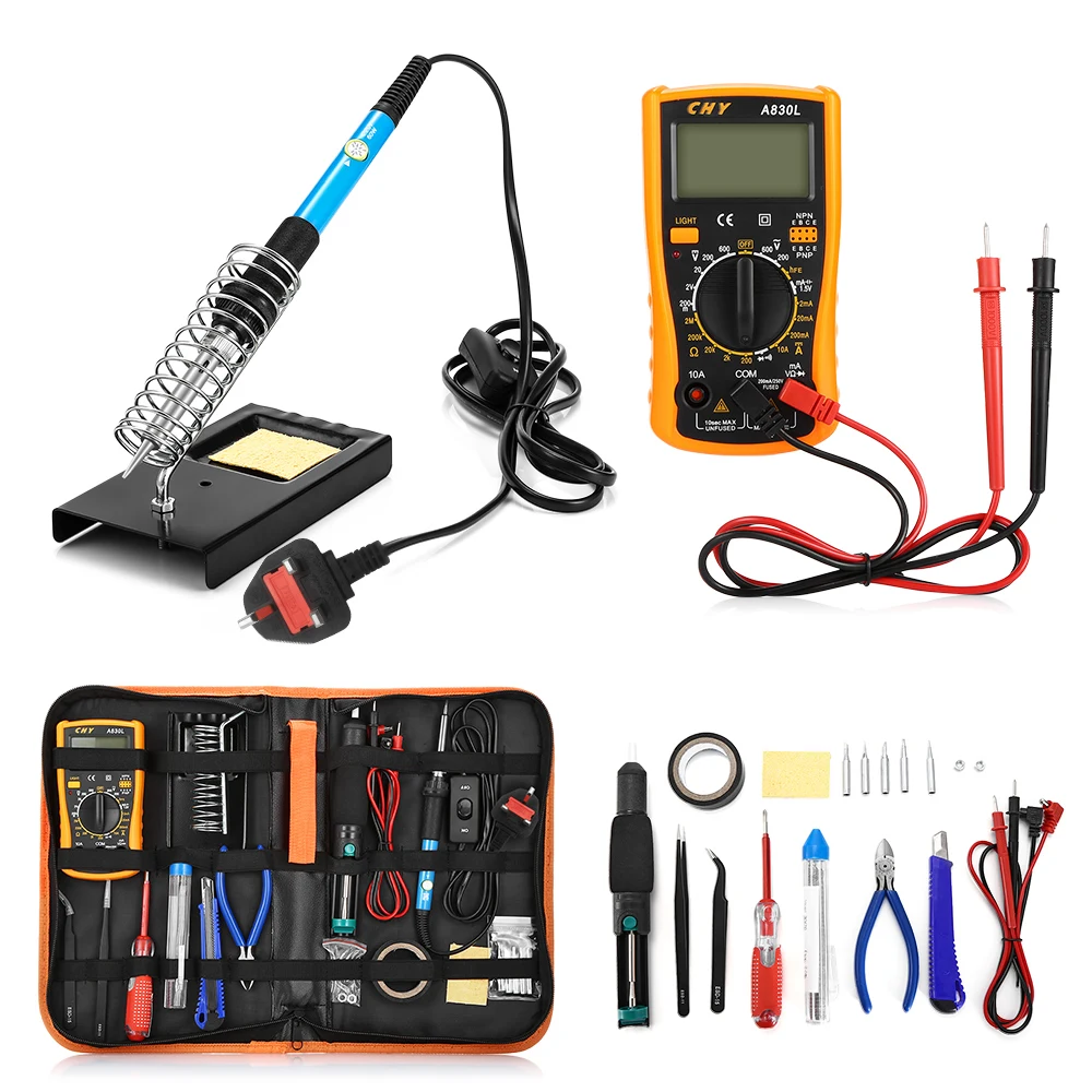 

23 in 1 Multi-use Electric Soldering Iron Tools Set Various Devices Temperature Multimeter Desoldeirng Pump Welding Tool EU plug