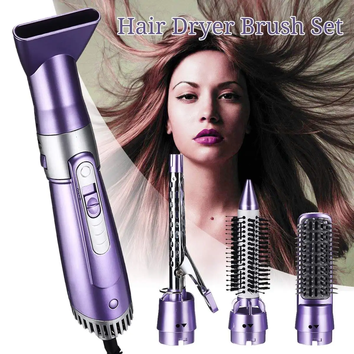 

4 in 1 Hair Dryer Curler Comb Curler Straight Multifunction Hair Styling Tools Hairdryer Automatic Rotating Hair Brush Styler