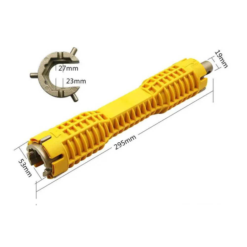 

Adeeing Yellow Multi-purpose Wrench Plumbing Tool Faucet&Sink Installer for Toilet Bowl Sink Bathroom Kitchen