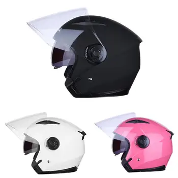 

Outdoor Sports Bike Cycling Engineering Plastic Helmet Half-Covered Double Lens Four Season Electric Vehicle Anti-Fog Helmet