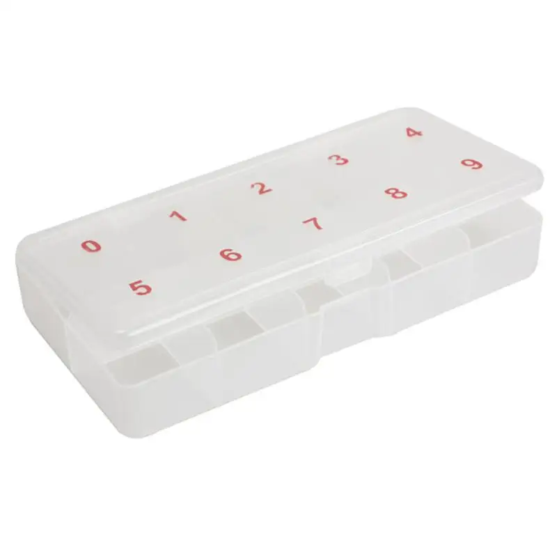 

1Pcs 10 Grids Nail Art Box Empty Divided Case Professional Nail Tips Rhinestone multipurposes Storage Box Case Clear Plastic