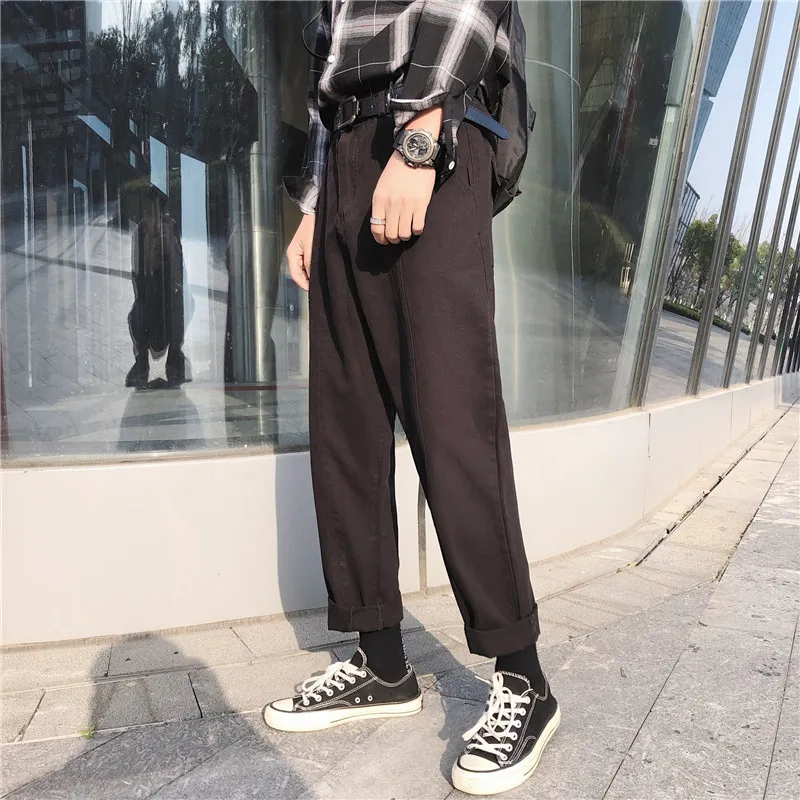 Men's Trousers 2019 Summer New Solid Color Contrast Trousers Casual Pants Straight Nine Points Pants Youth Casual Men's Clothing Men's Trousers 2019 Summer New Solid Color Contrast Trousers Casual Pants Straight Nine Points Pants Youth Casual Men's Clothing