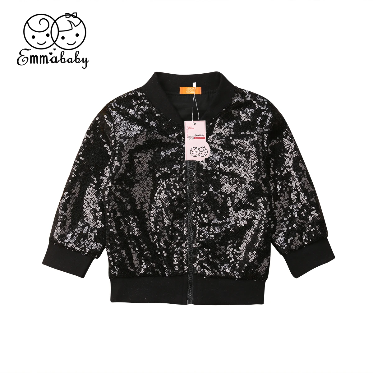 

Fashion Toddler Kids Baby Girls Sequin Shining Zipper Tops Outwear Jacket Coat