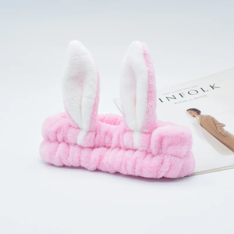 

Korea Originality Long Ears Hairdo Bring Ma'am Flannel Cartoon Wash One's Face Makeup Yoga Hair Circle Headwear