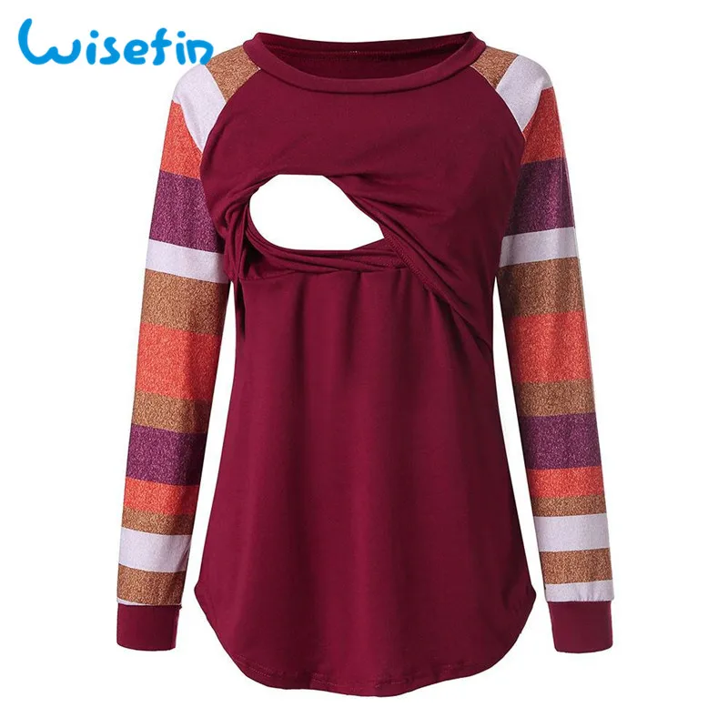 

Wisefin Maternity Clothes Winter Clothes Pregnant Women Tees Pregnancy Women Nursing Tops Breastfeeding Long Sleeve Women Tops