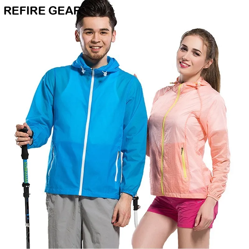 Refire Gear Summer Quick Dry Skin Jackets Men's Women's Outdoor Sports Breathable Ultralight Hiking Fishing Camping Coats Men | Спорт и