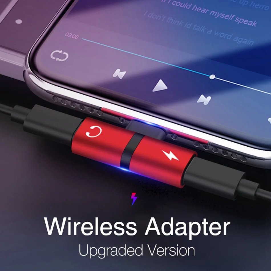 KISSCASE 2 in 1 Splitter Metal Dual Port Converter Charger Headphone Adapter For iPhone 6 6S 7 7S 8 8S Plus X XS MAX XR