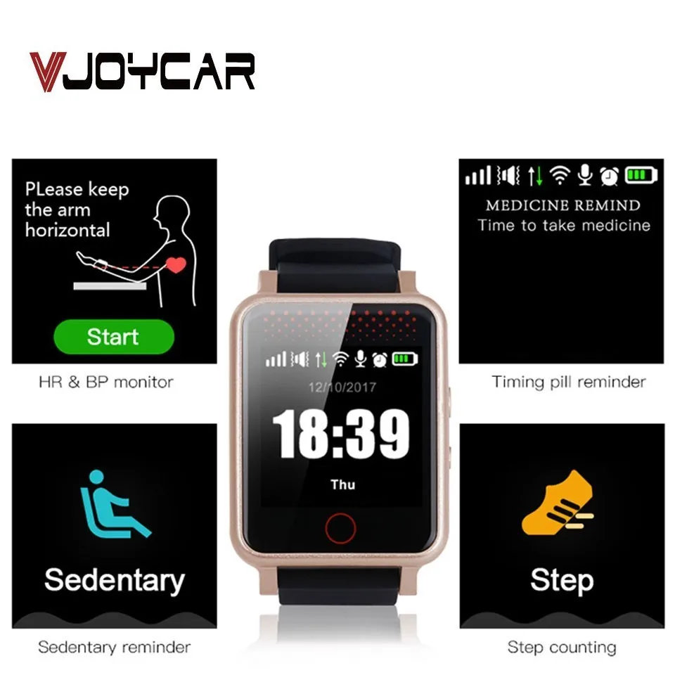 Смарт часы VJOYCAR V36 с GPS трекером для мужчин и женщин наручные Wi Fi 2 сторонние