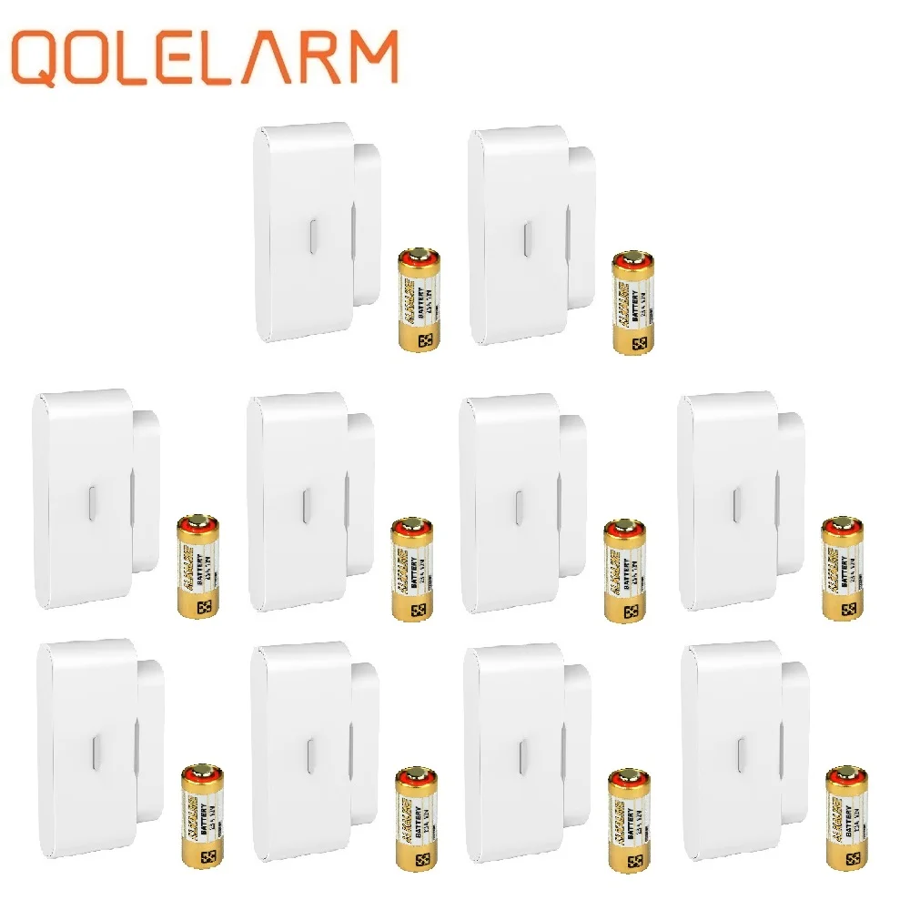 Qolelarm 4/10 шт. каждая партия AliExpress доставка двери окна сигнализации беспроводной 433 МГц контакт магнитный датчик двери сигнализации дома