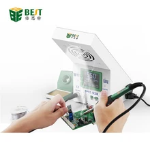 Лучшая BST-938, 220 В, многофункциональный, 3 в 1 паяльник, паяльная станция, поглотитель дыма, светодиодный светильник, прочный