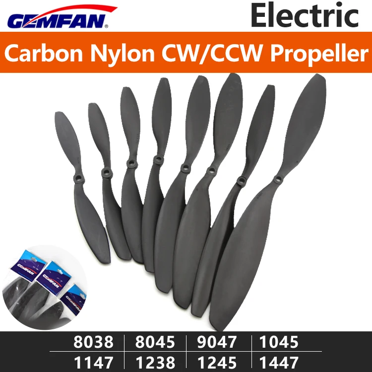 

Hot New Arrival 1pair Gemfan Carbon Nylon CW/CCW Propeller Blades Prop for RC Quadcopter 8038 8045 1045 1147 1238 1245 1447