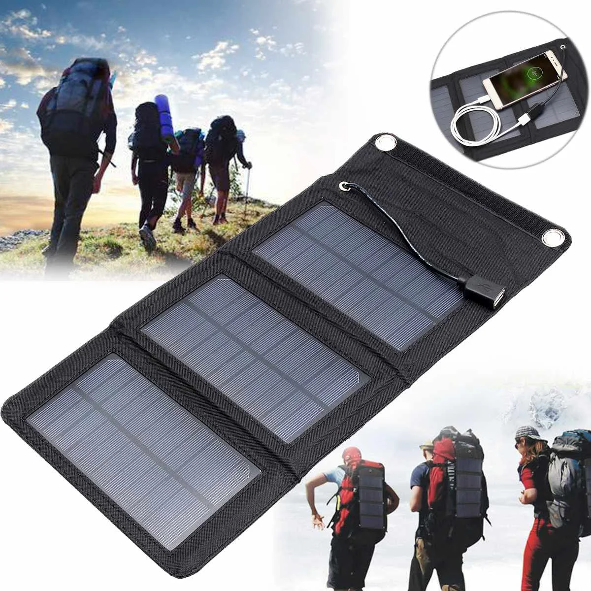 

Folding 5W Solar Cells Charger 5V USB Output Devices Portable Solar Panels for Smartphones