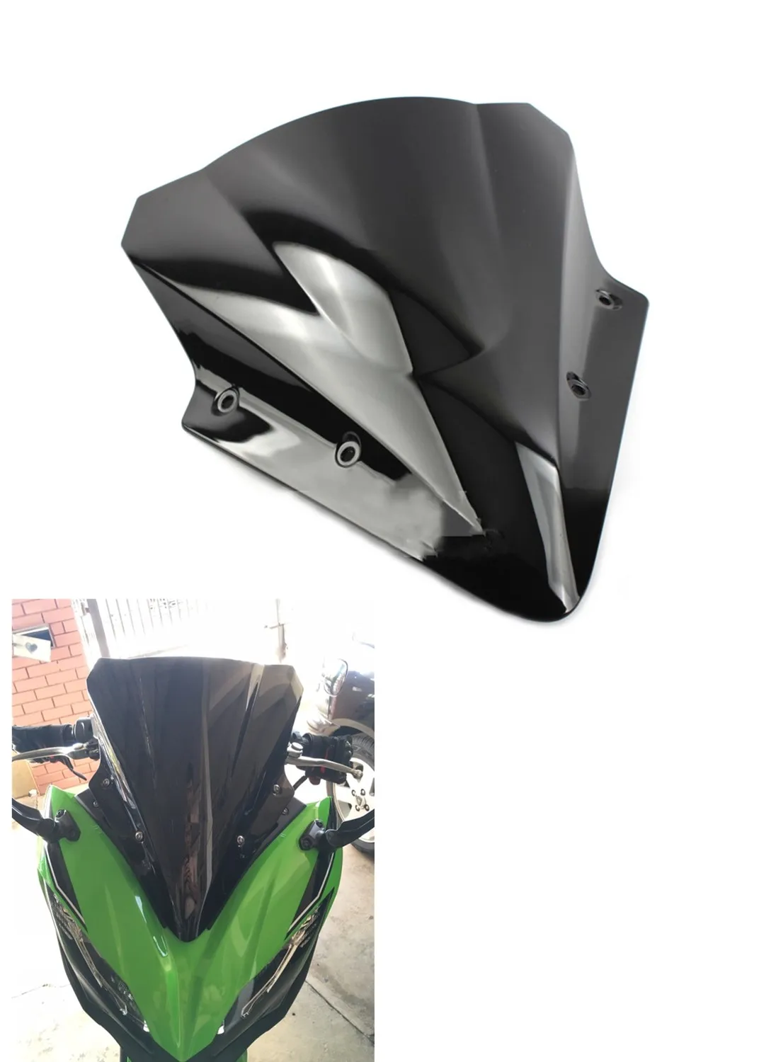 Мотоциклетное черное ветровое стекло для KAWASAKI Ninja650 Ninja 650 2017 ABS KRT Edition 2018