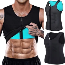 Мужская спортивная одежда для похудения, неопреновый жилет на молнии спереди, майка для тела, Корректирующее белье для бодибилдинга и талии
