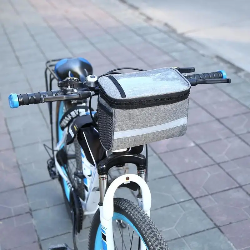 Велосипедная Передняя сумка, водонепроницаемая сумка на руль, велосипедная Рама, сумка на переднюю трубу, карман на плечо, серая сумка на руль, Аксессуары для велосипеда