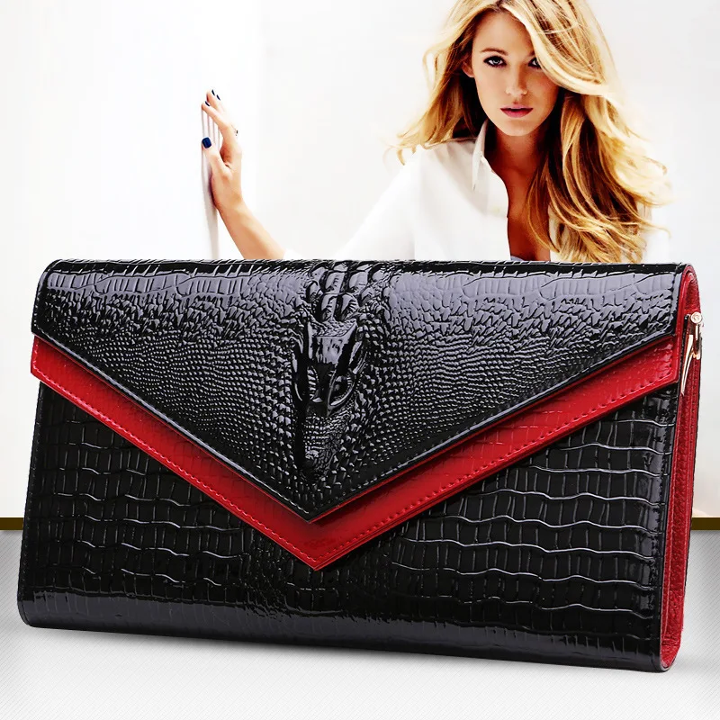 

2019 New Genuine Leather Luxury Handbags Women Bags Designer Crocodile Shoulder Bag Trendy Clutch Wallet Purse Messenger Bag
