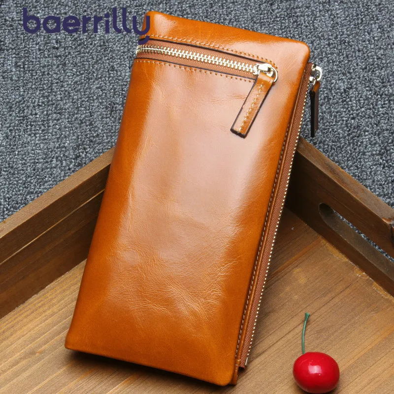 

Womens Wallets And Purses Money Pocket Genuine Leather Wallet Women Coin Purse Zipper Long Clutch Bags 10 Card Holders Carteira