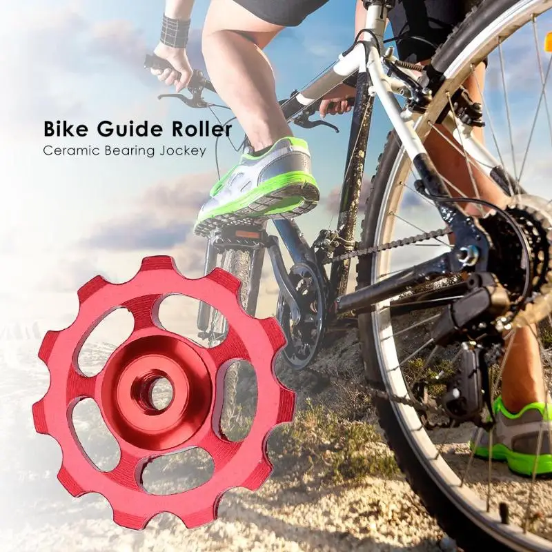سبائك الألومنيوم في الهواء الطلق 11 T MTB دراجة الخلفي Derailleur عجلة شدادة السيراميك تحمل بكرة الطريق الدراجة دليل الأسطوانة دراجة أجزاء سبائك الألومنيوم في الهواء الطلق 11 T MTB دراجة الخلفي Derailleur عجلة شدادة السيراميك تحمل بكرة الطريق الدراجة دليل الأسطوانة دراجة أجزاء