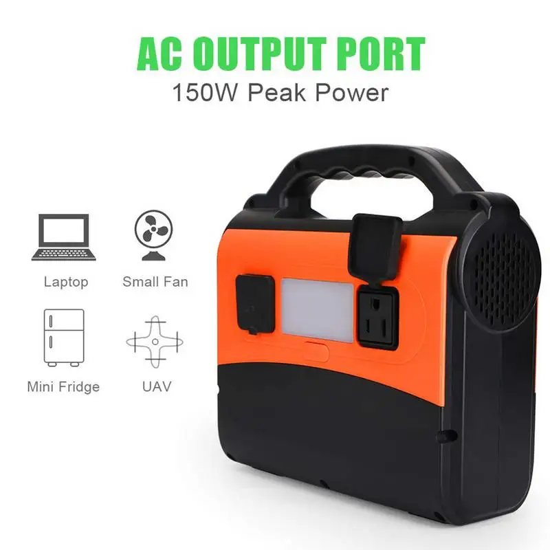 

220W Portable Solar Generator 300V AC USB 15V DC Power Output LCD Power Source Digital Outdoor Home Storage With Adapter