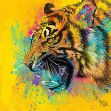 New-5D наборы алмазной живописи полная дрель Алмазная вышивка(Тигр, 12X12