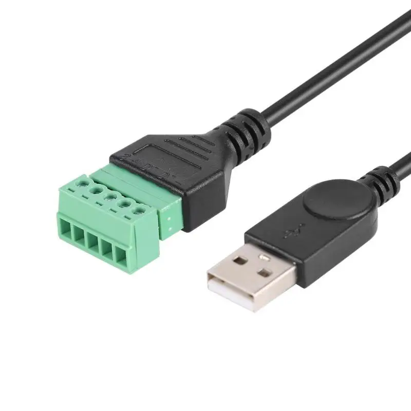 

USB 2.0 Type A Male to 5Pin Screw with 30cm Shield Terminal Plug Connector Adapter Cable Wire USB2.0 to Screw Terminal