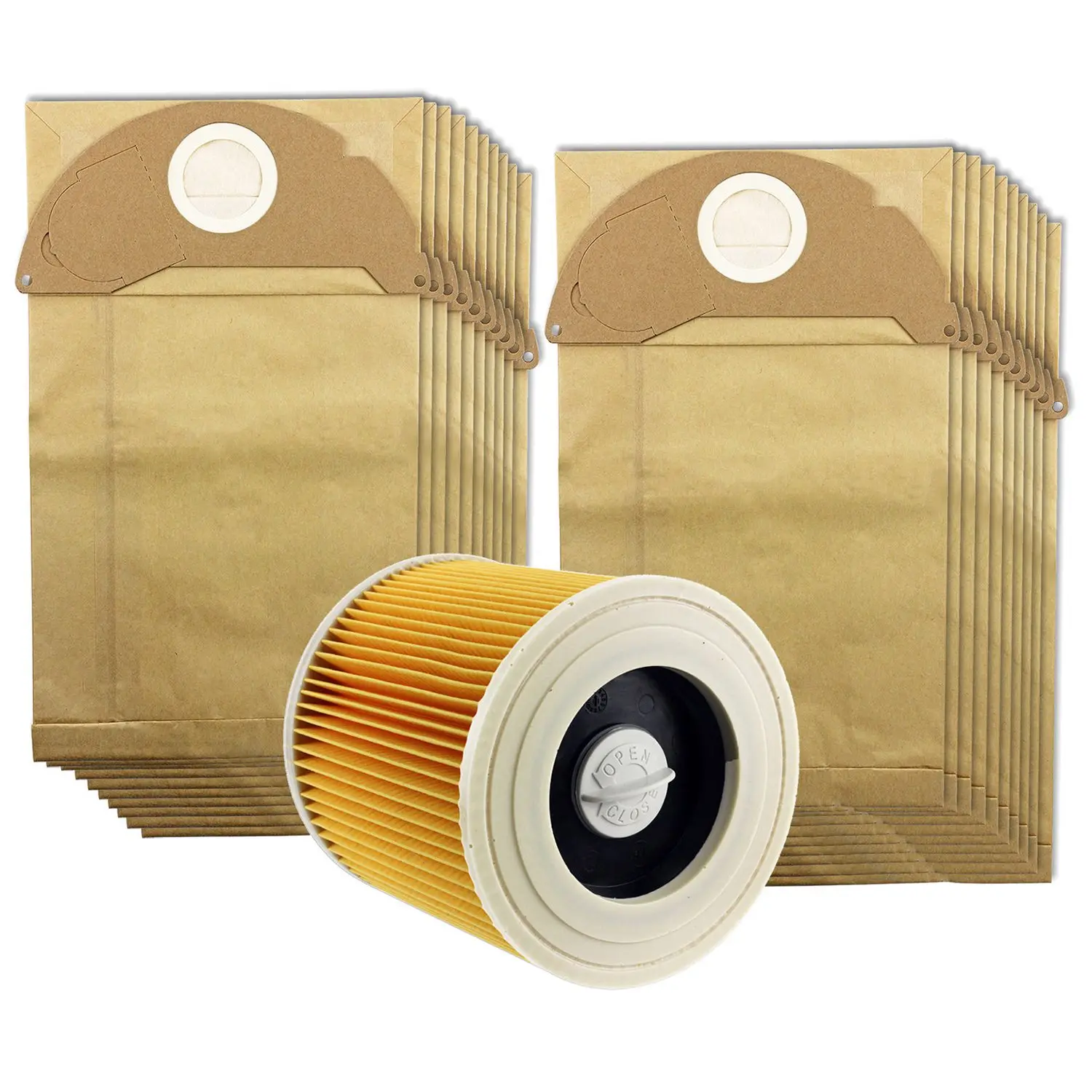 

MMFC-For Karcher Wet&Dry WD2 Vacuum Cleaner Filter And 20 Dust Bags