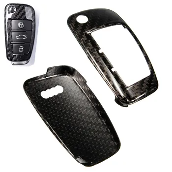 

Set of 3 BTN Carbon Fiber Remote Key Cover Holder Case Skin Shell For Audi A1 A3 A4 High Quality