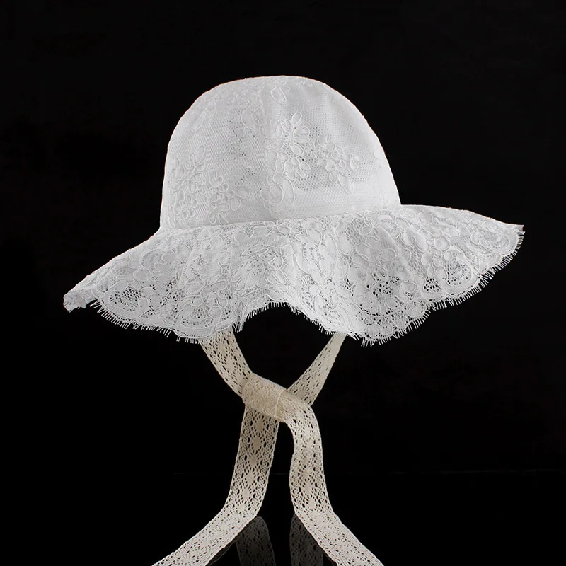 

2019 Women Floral Print Panama Cap New Summer Outdoor Bucket Hat Sun Beach Cap Lovely Lace Princess Girl Brim Sun Hats