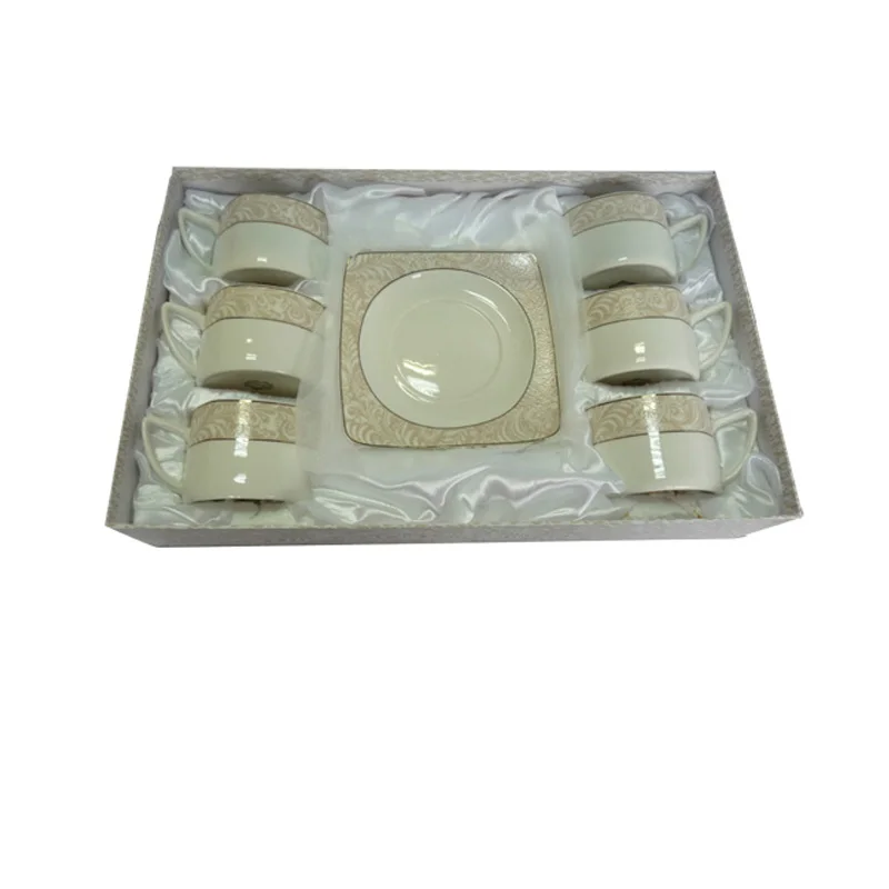 

High quality bone china coffee set deluxe Gray elegance A set of 12 pieces 200ml Birthday Holiday Gift
