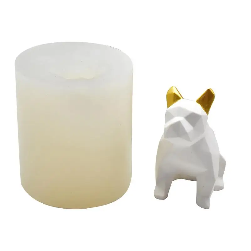 

3D Geometry Dog Head Silicone Cake Decoration Mold Animal Cupcake Making Modeling Chocolate Resin Sugarcraft Polymer Clay Mould