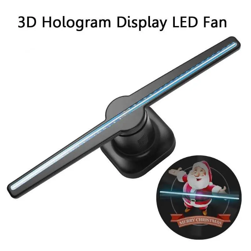 

42cm 3D Hologram Projector Lamp LED Holographic Advertisement Display Fan Light with 8GB Memory Card Advertising Lamp