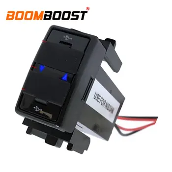 

12V 2.1A ABS Dual USB Car Charger Socket Dashboard Phone Charger Interface Socket Car Charger Use for NISSAN
