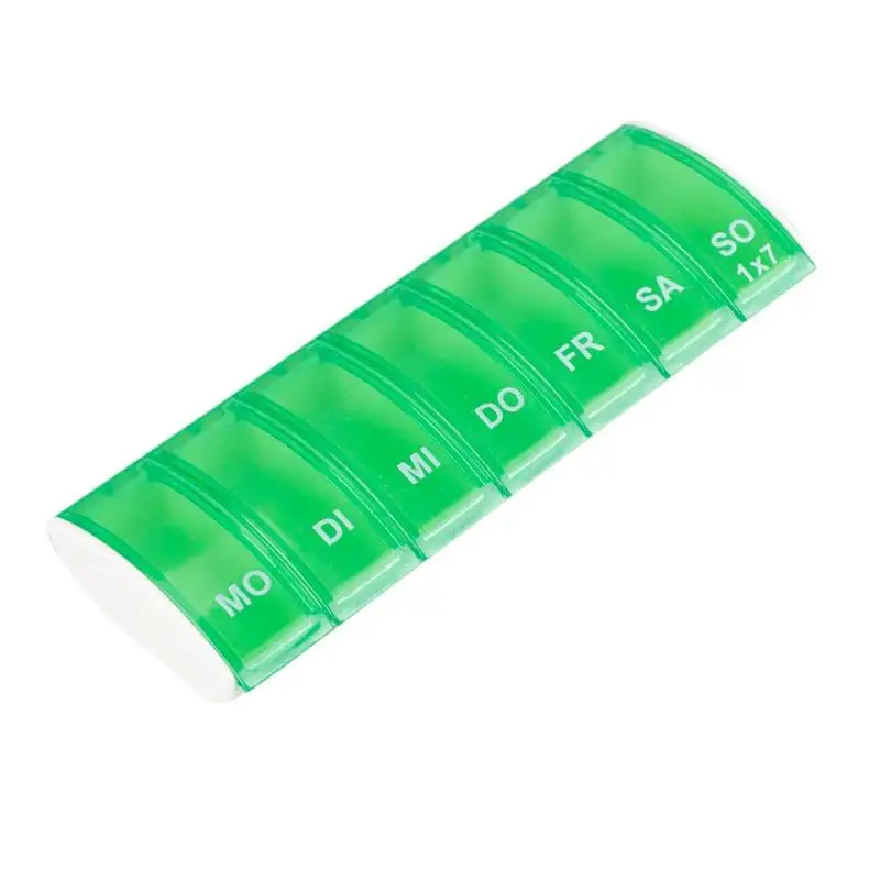 

Mini 7 Days Pill Case Medicine Storage Box Portable 7 Grids Medicine Splitter Tablet Pill Box With Clip Lids Dispenser Weekly