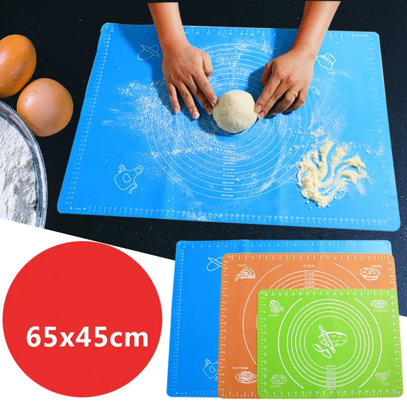 

Big Size Non-Stick Silicone Baking Mat Pad Baking Sheet Glass Fiber Rolling Dough Tool for Making Confeitaria Noodle