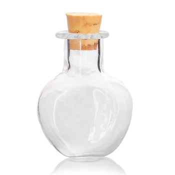 

Hot-5 PCS oblate Glass Vials Mini Bottle Cap Jewelry Transparent 29mmx19mm