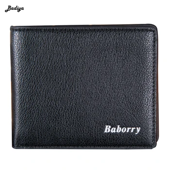 

Slim Wallet For Men Coin Pocket RFID Card Holder Short Bifold PU Lychee Pattern Fashion Mens Wallets For Boyfriends