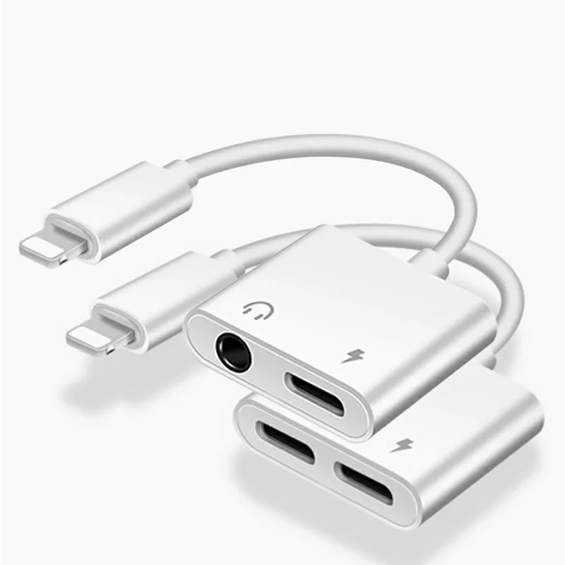 

Charger Cable For IPhone X 8 Dual Headphone Aux Cable Converter For IPhone x Charging Splitter For IOS11 10 9 Audio Adapter