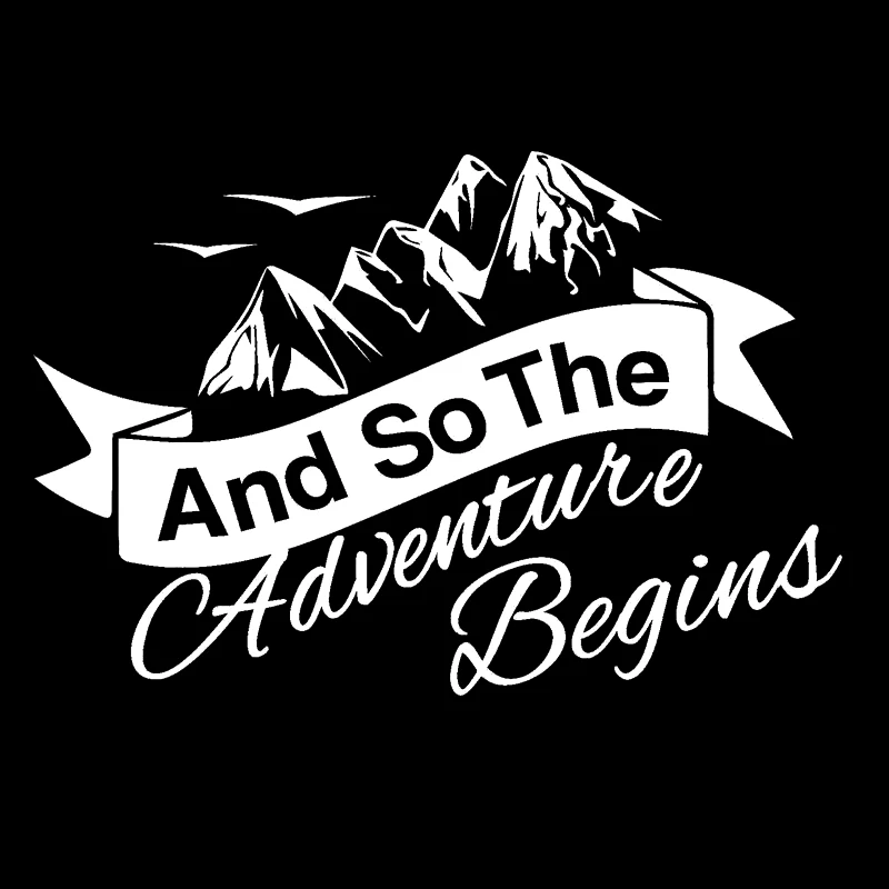 15*11.3cm And So The Adventure Begins Car Caravan Camper Van Laptop Vinyl Decal Sticker