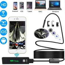HD 1200P wifi эндоскоп камера 1-10 м водонепроницаемый жесткий кабель бороскоп камера с 8LED 8 мм для Android ПК IOS эндоскоп