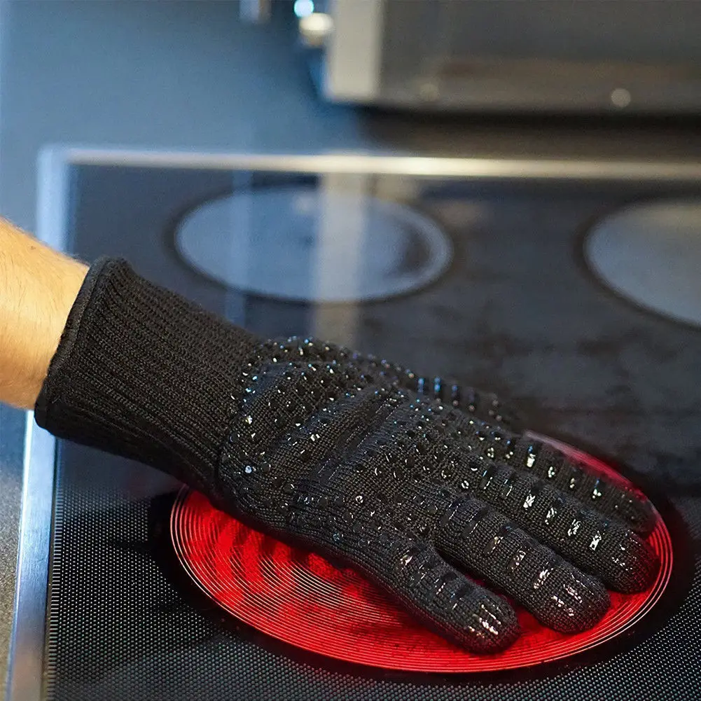 Абсолютно новая мода твердая рукавица кухонная термостойкая ручка для выпечки и bbq Mitt печь держатель для горшка силикон