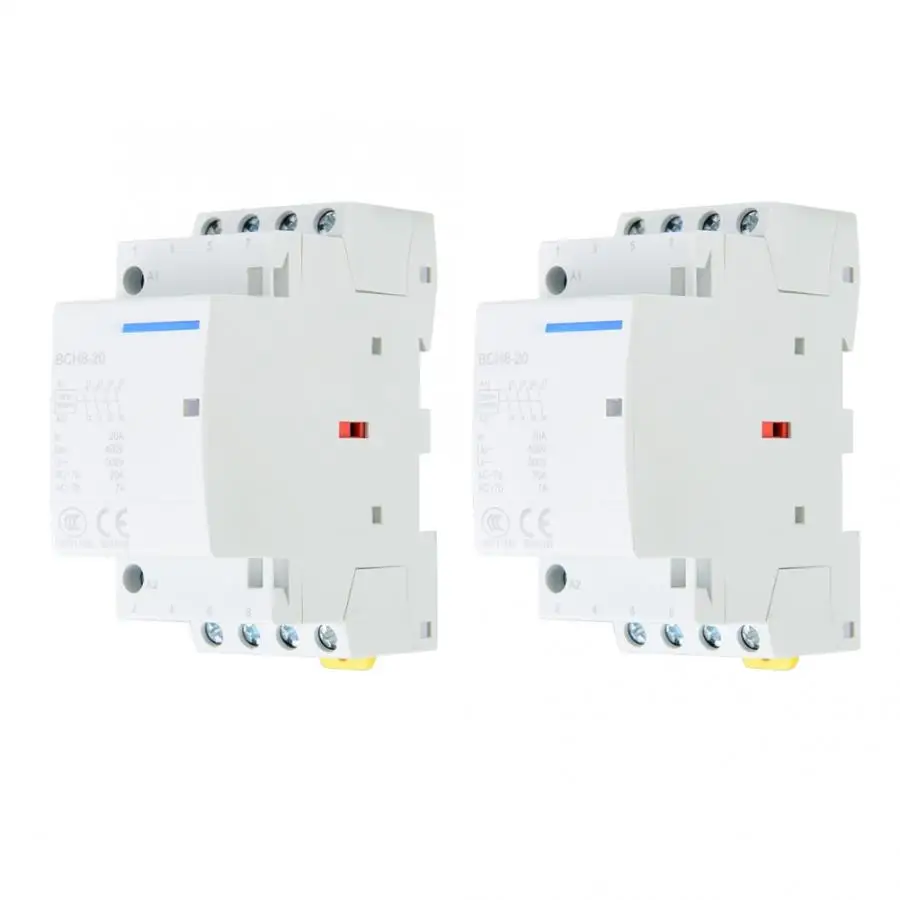 Контактор 4P 20A 2NO 2NC 24V 220V/230V AC контактор для дома на din-рейке Электрооборудование |