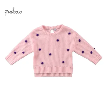 

Pudcoco New Brand Lovely Girls Kids Winter Coat Knite Sweater Baby Knitwear Tops Long Sleeve Clothes
