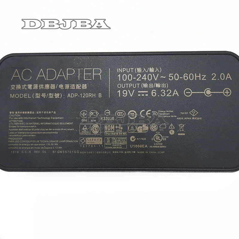 19V 6.32A 5,5*2,5 mmAC адаптер для ноутбука Asus N53S N55 N750 N500 G50 G50V N552VX N552VW ADP-120RH B ультра тонкий все-в-одном