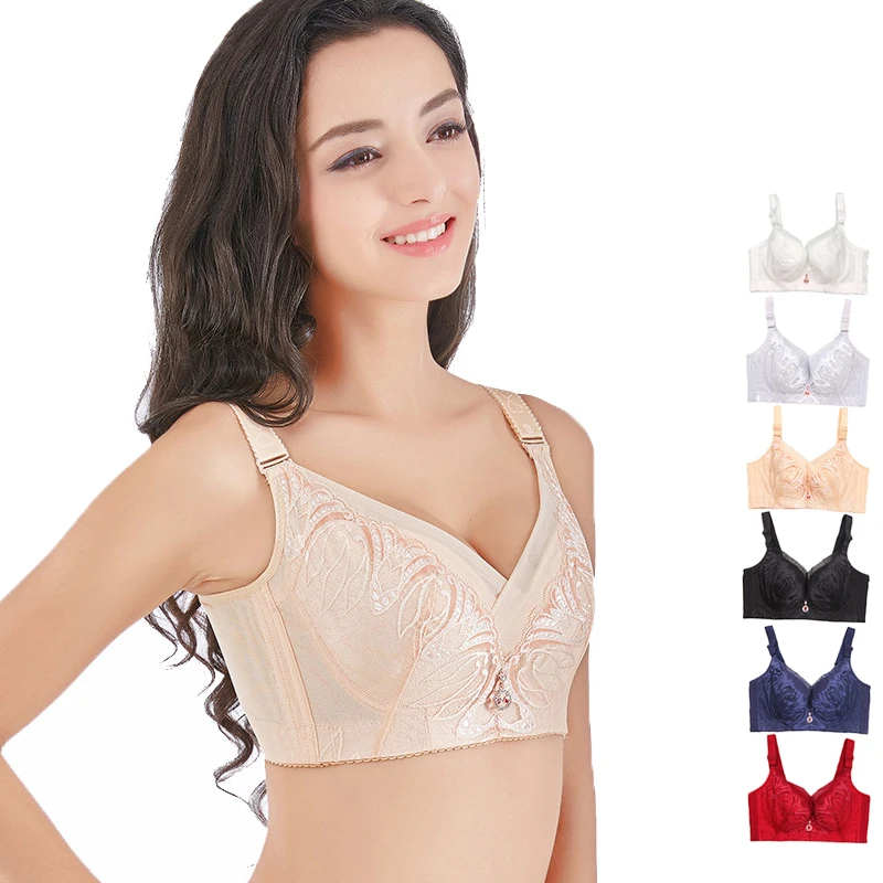 

Plus Size Bras For Women Ultra Thin Lace Lingerie Bralette Push Up Bra Cotton Underwire C D E Cup Brassiere Underwear #D