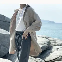 Новинка весны 2019 года для женщин Тренч Мода повседневное нерегулярные ветровка женский сплошной цвет одежда