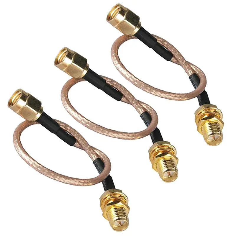 

RP-SMA Extension Cable, Male to Female Nut Bulkhead Crimp RG316 Coax Adaptor(20cm,Pack of 3)