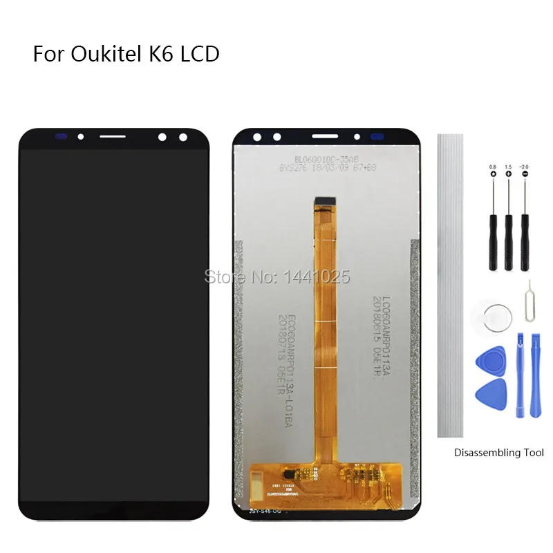 

Display Screen Replace for Oukitel K6 LCD Touch Screen 6.0 inch black for Oukitel K6 Touch Screen LCD With Frame
