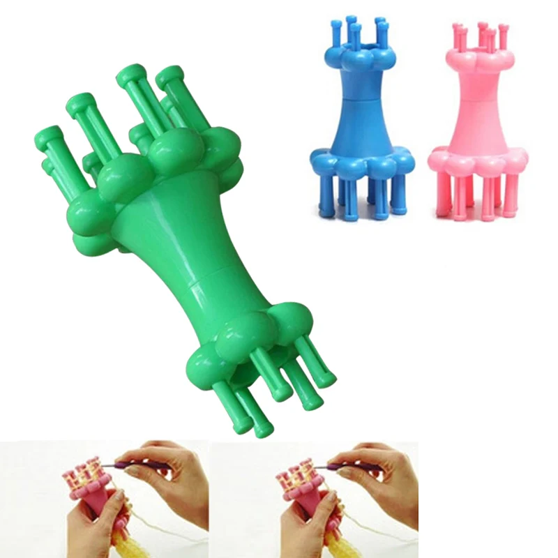 

1 Set Simple knitter DIY Weaving Tool Hook Crochet Alternative Flower Arranger Spool Loom Knitter Knitting Doll hand Craft Tool