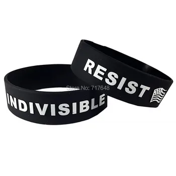 

100pcs Indivisible with American Flags wristband silicone bracelets free shipping by ePacket A