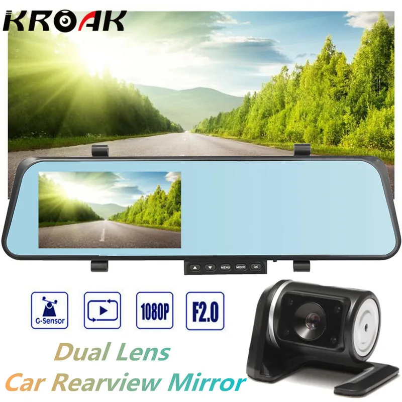 

4.3 inch HD 1080P Dual Lens Car Mirror DVR Camera For Car Rear View Mirror Car Camera DVR Video Recorder